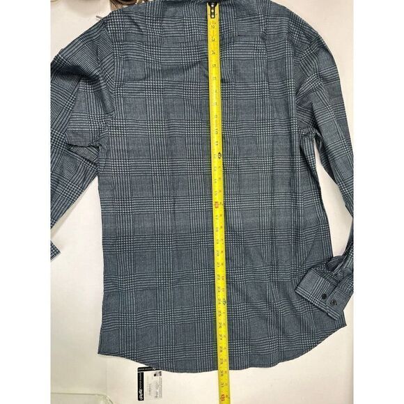 Lords of Harlech Gray Button Down Dress Shirt Mens Size Medium Glen Plaid - Picture 7 of 11